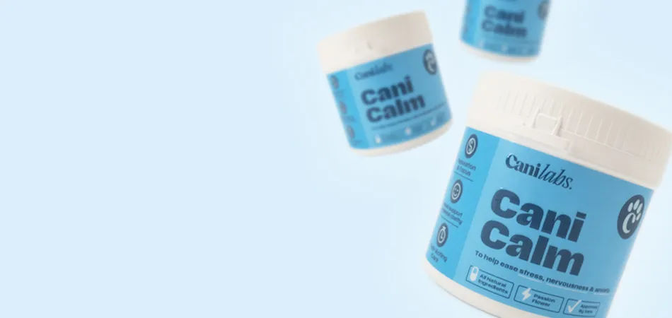 Tubs of Cani Calm calming supplement